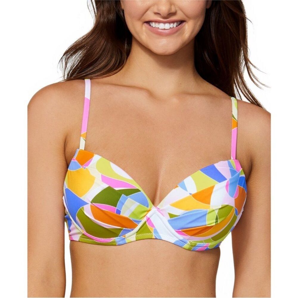 Raisins Moonshadow Underwire Push-Up Padded Bikini Top Small Multicolor